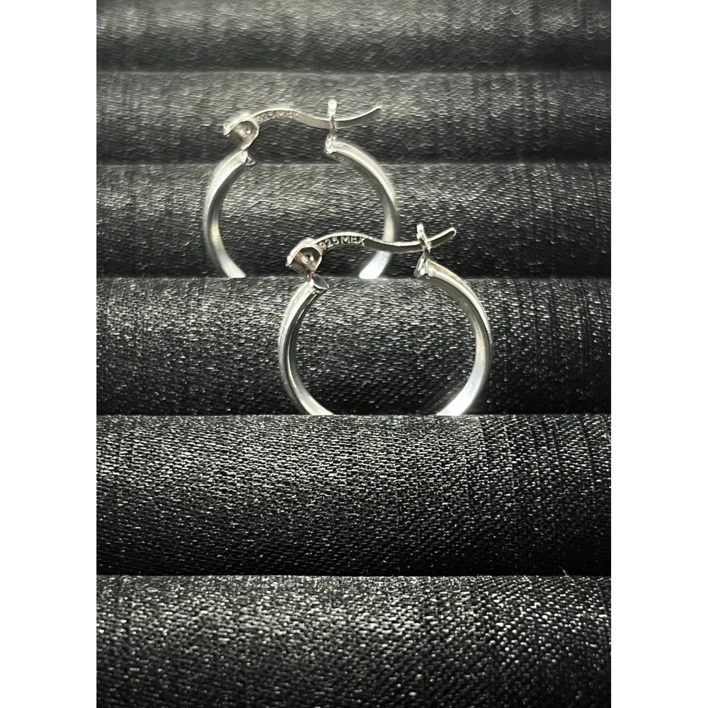 Arracadas de Plata 925 Con Acabado Pulido 925 Sterling Silver HOOPS Earrings